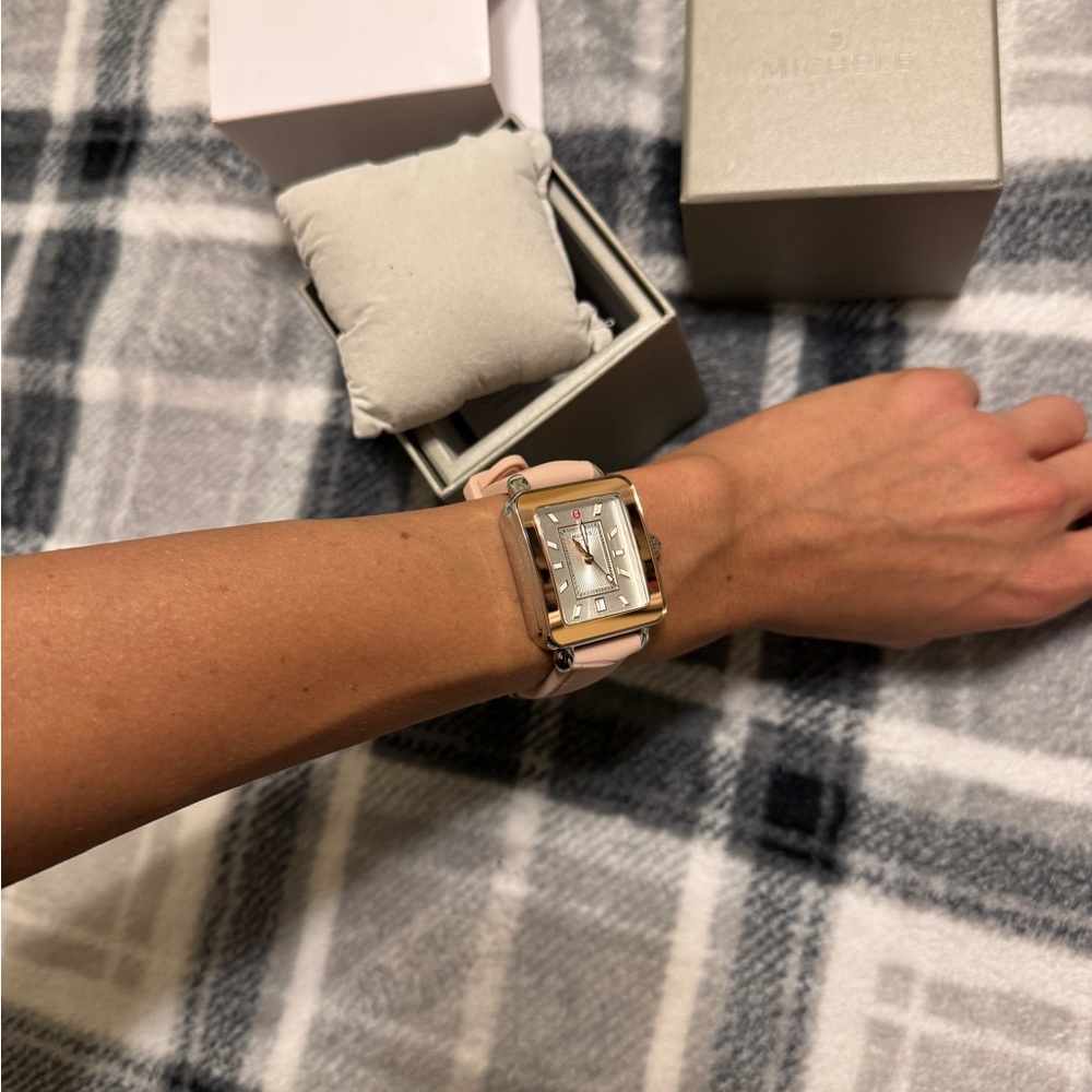 Silver and Rose Gold Michele Watch